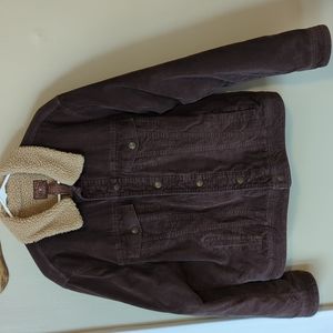 Lucky Brand Men's XL Corduroy Sherpa Lined Jacket